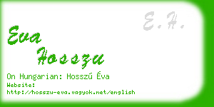 eva hosszu business card